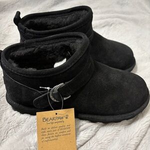 Bearpaw Black Suede Booties